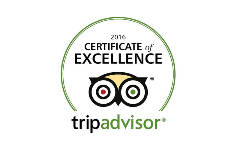TripAdvisor Cettificate of Excellence